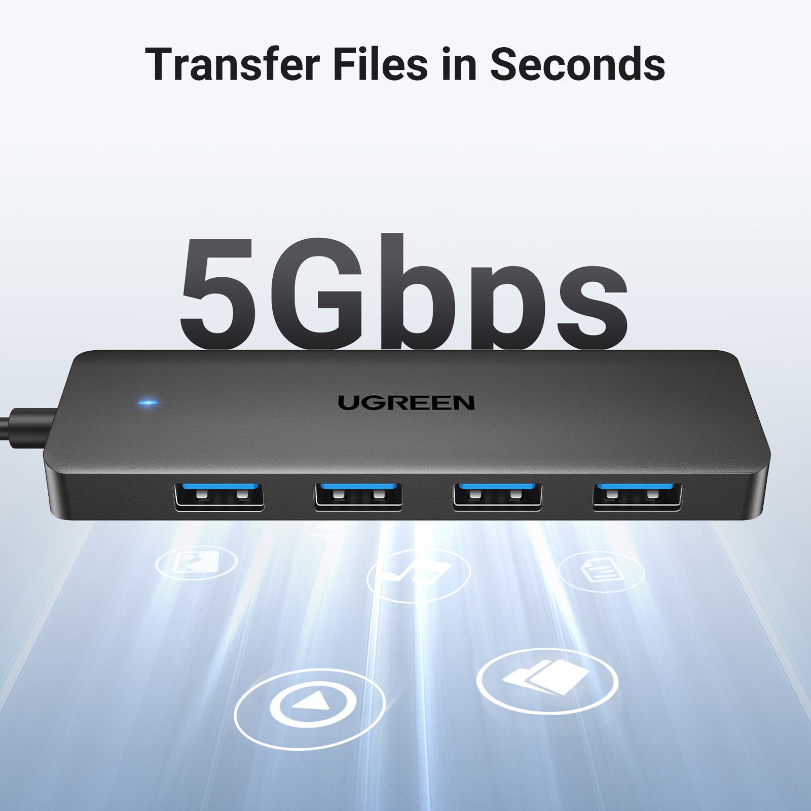 UGREEN 4 – Port 1 Meter USB 3.0 5Gbps Hub 3 UGREEN 1 Meter 4 Port USB 30 5Gbps Hub 3