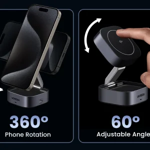 UGREEN 15W 2-in-1 Qi2 Magnetic Wireless Charger 7 UGREEN 2 in 1 Magnetic Wireless Charger 15W W702 Ugreensl 10