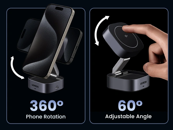 UGREEN 15W 2-in-1 Qi2 Magnetic Wireless Charger 4 UGREEN 2 in 1 Magnetic Wireless Charger 15W W702 Ugreensl 10