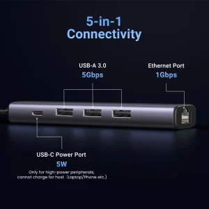 UGREEN 3 – Port USB3.0 + RJ45 Ethernet Adapter and Type-C Power Supply HUB 5 UGREEN 3 Port USB 30 RJ45 1000M Ethernet Adapter and Type C Power Supply Hub CM475 60554 1 Year Warranty ugreen 14