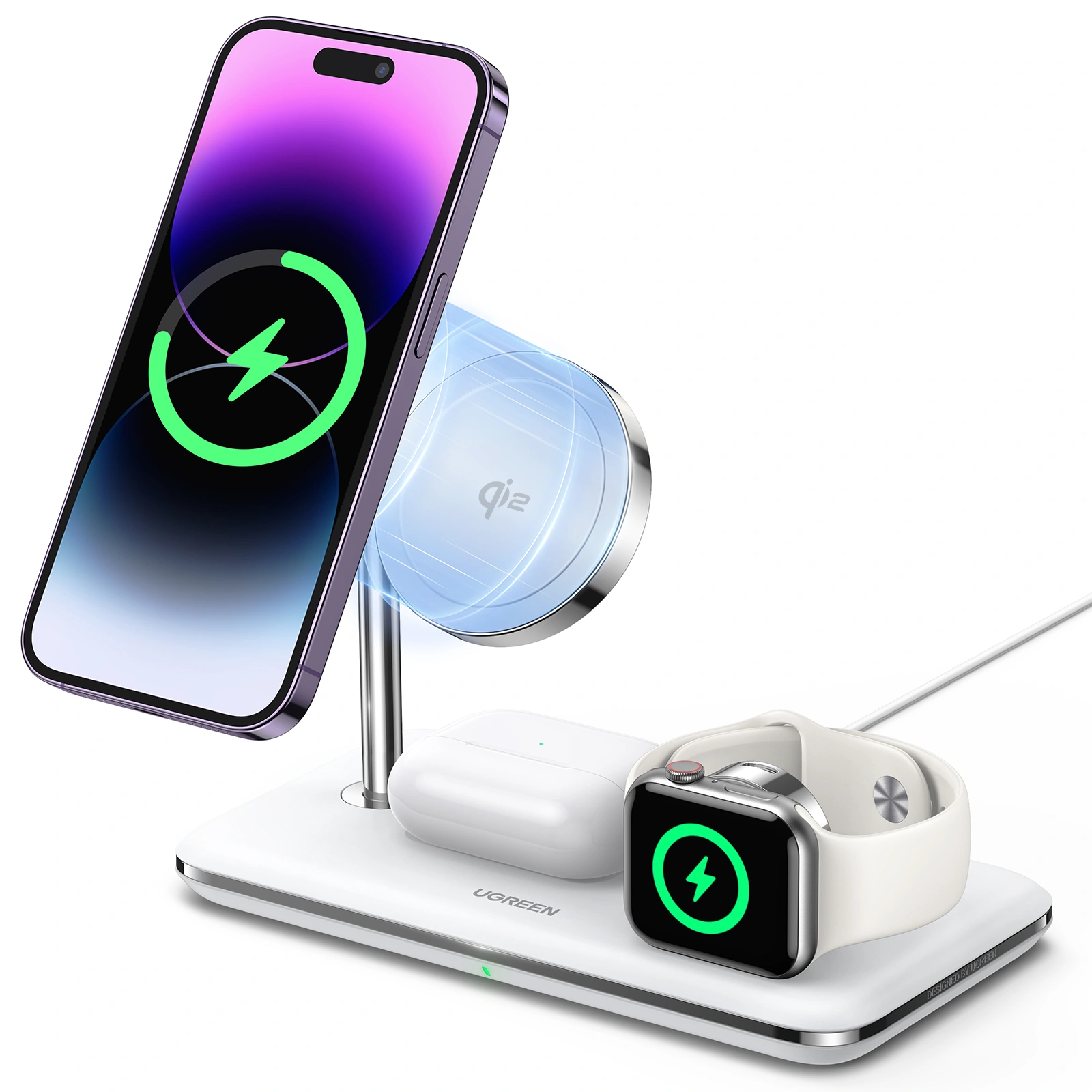 UGREEN 3-in-1 Wireless Charger 2 UGREEN 3 in 1 Wireless Charger CD278 90326 1 Year Warranty ugreenlk 1 2