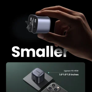 UGREEN Nexode 45W Dual Type C PD GaN Fast Charger UK Space Gray 25W20W CD294 Ugreensl 6