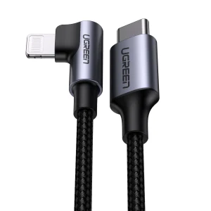 UGREEN Type C to Lightning PD MFI Certified Fast Charging 90 Degree Cable 3A Max 1m US305 Ugreensl 2 scaled 1